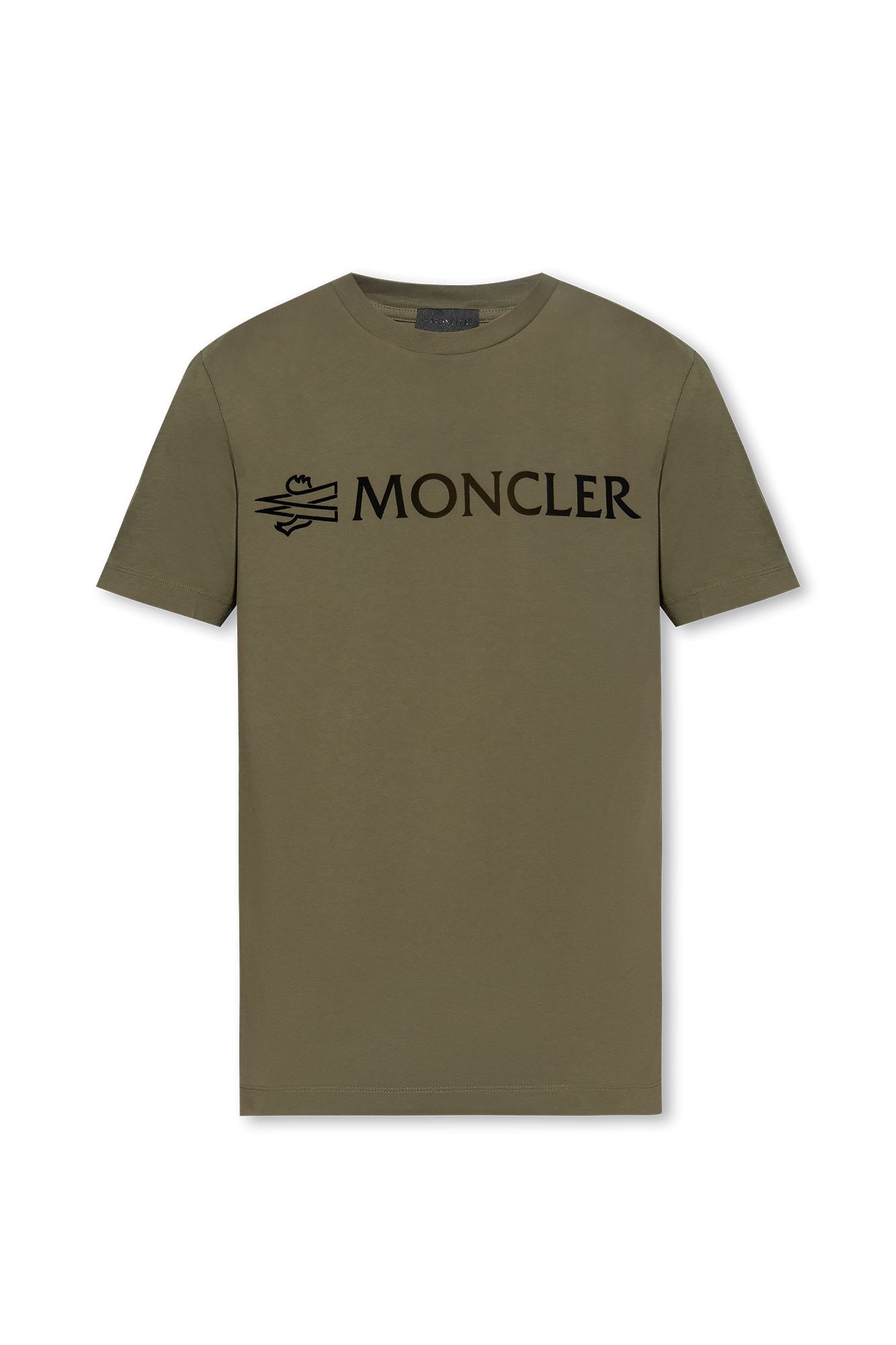 Green T-shirt with velvet logo Moncler - Vitkac GB